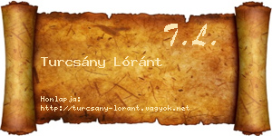 Turcsány Lóránt névjegykártya