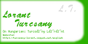 lorant turcsany business card